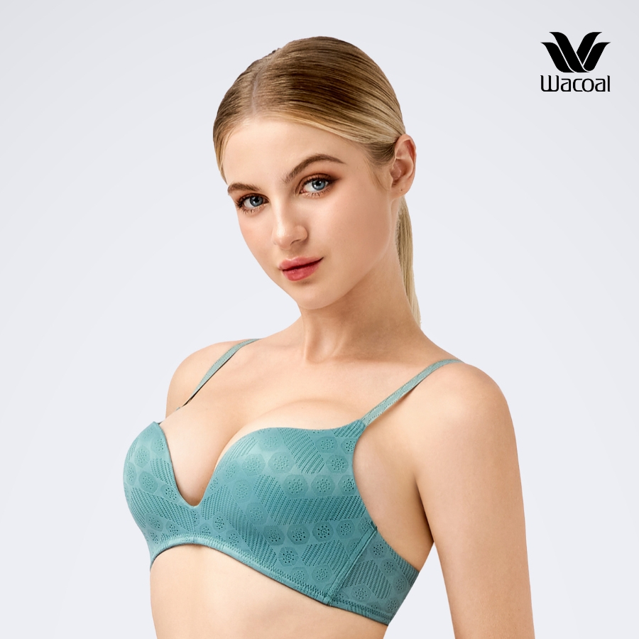 Áo lót Wacoal IIB5493 không gọng nâng vừa mút đúc ~ 3cm họa tiết chìm - IB5493