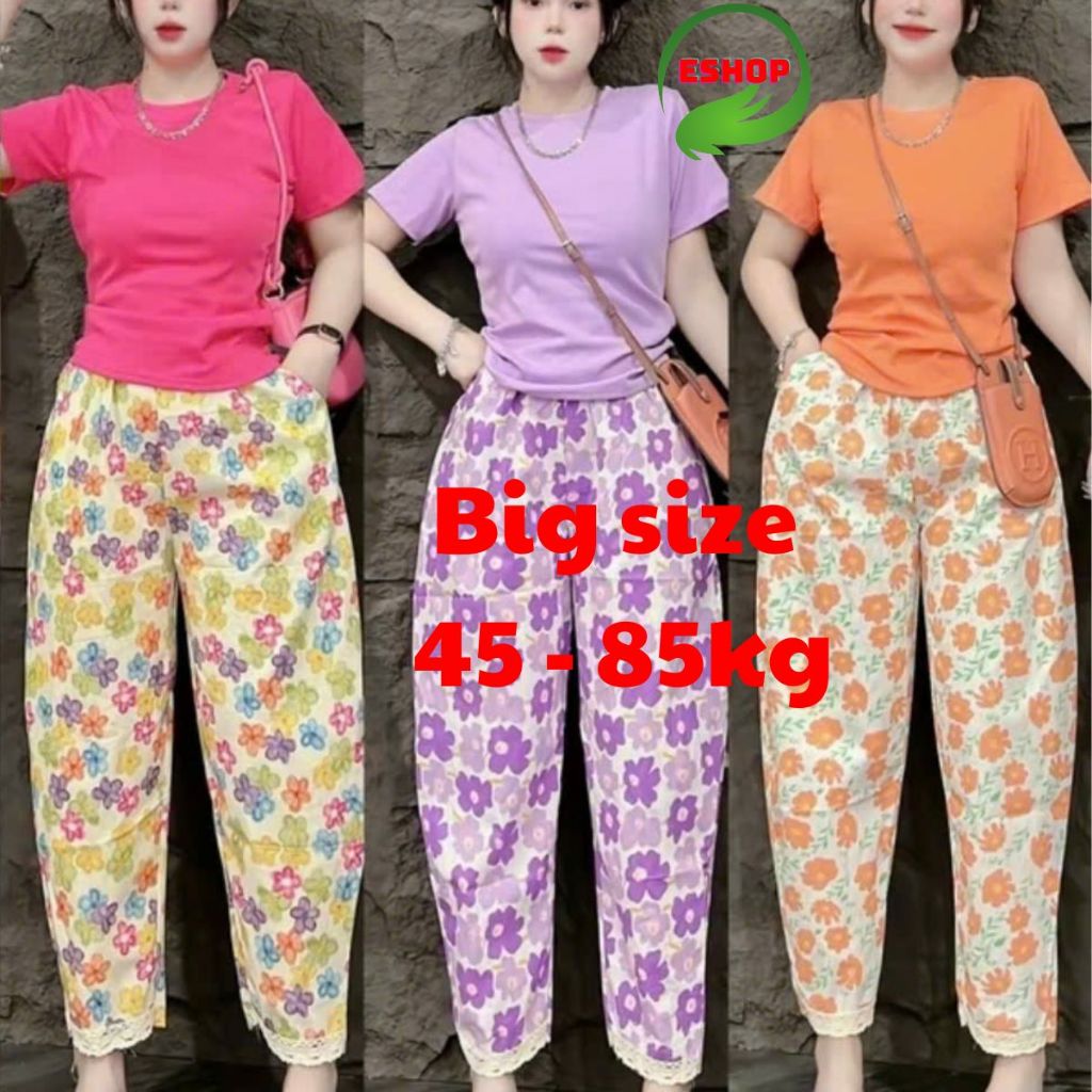 Đồ bộ nữ bigsize quần baggy đũi 9 tấc đẹp dễ thương ESHOP đồ bộ đồ mặc nhà set bộ xinh áo tay ngắn thun tăm MS904