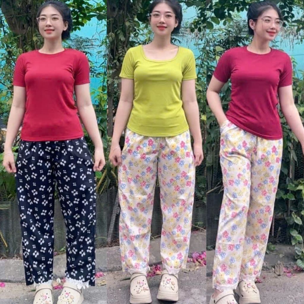 Đồ bộ nữ bigsize quần baggy đũi 9 tấc đẹp dễ thương ESHOP đồ bộ đồ mặc nhà set bộ xinh áo tay ngắn thun tăm MS904