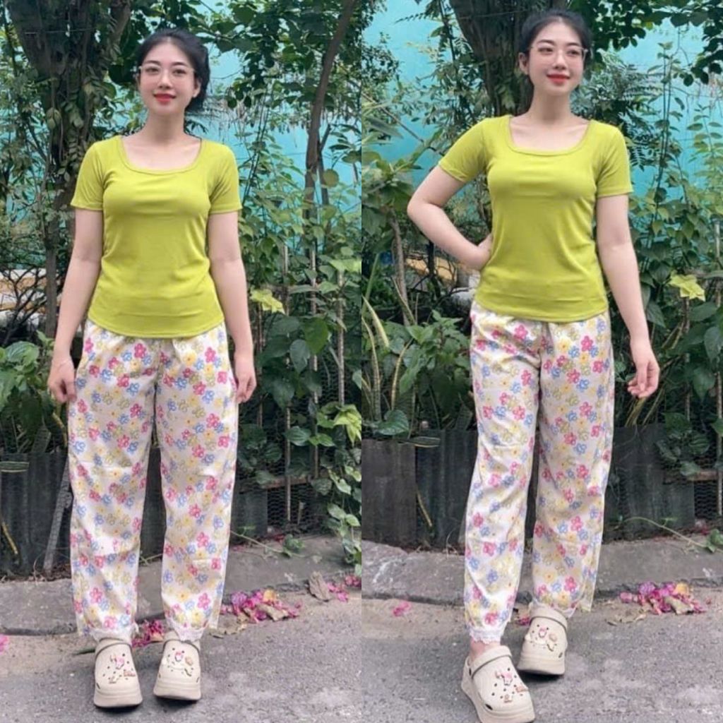 Đồ bộ nữ bigsize quần baggy đũi 9 tấc đẹp dễ thương ESHOP đồ bộ đồ mặc nhà set bộ xinh áo tay ngắn thun tăm MS904