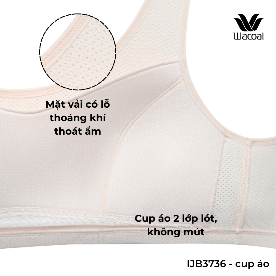 Áo lót trẻ em Wacoal IJB3736 không gọng, không móc cài vải thoáng khí - JB3736 bra junior