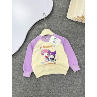 {THANH LÝ} Áo cho bé chất da cá đẹp hoạ tiết kuromi 2 màu hot hit, áo dài tay thu đông bé gái size 10-30kg