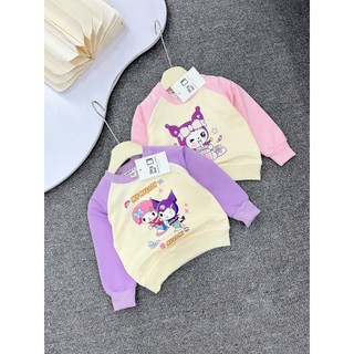 {THANH LÝ} Áo cho bé chất da cá đẹp hoạ tiết kuromi 2 màu hot hit, áo dài tay thu đông bé gái size 10-30kg