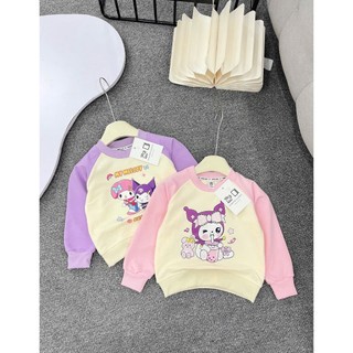 {THANH LÝ} Áo cho bé chất da cá đẹp hoạ tiết kuromi 2 màu hot hit, áo dài tay thu đông bé gái size 10-30kg