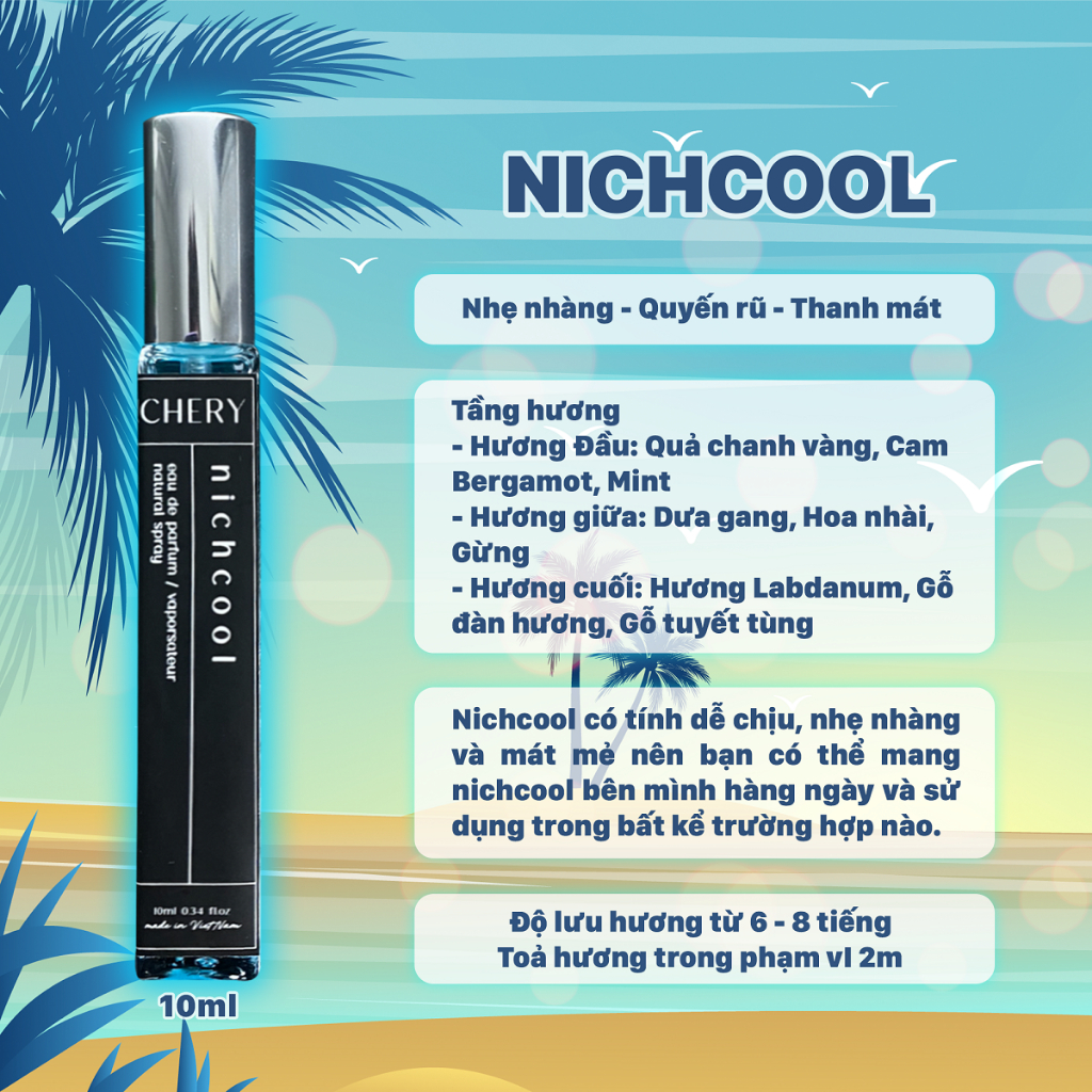 Combo nước hoa Nichery đa dụng cao cấp chính hãng dạng xịt chai 10ml