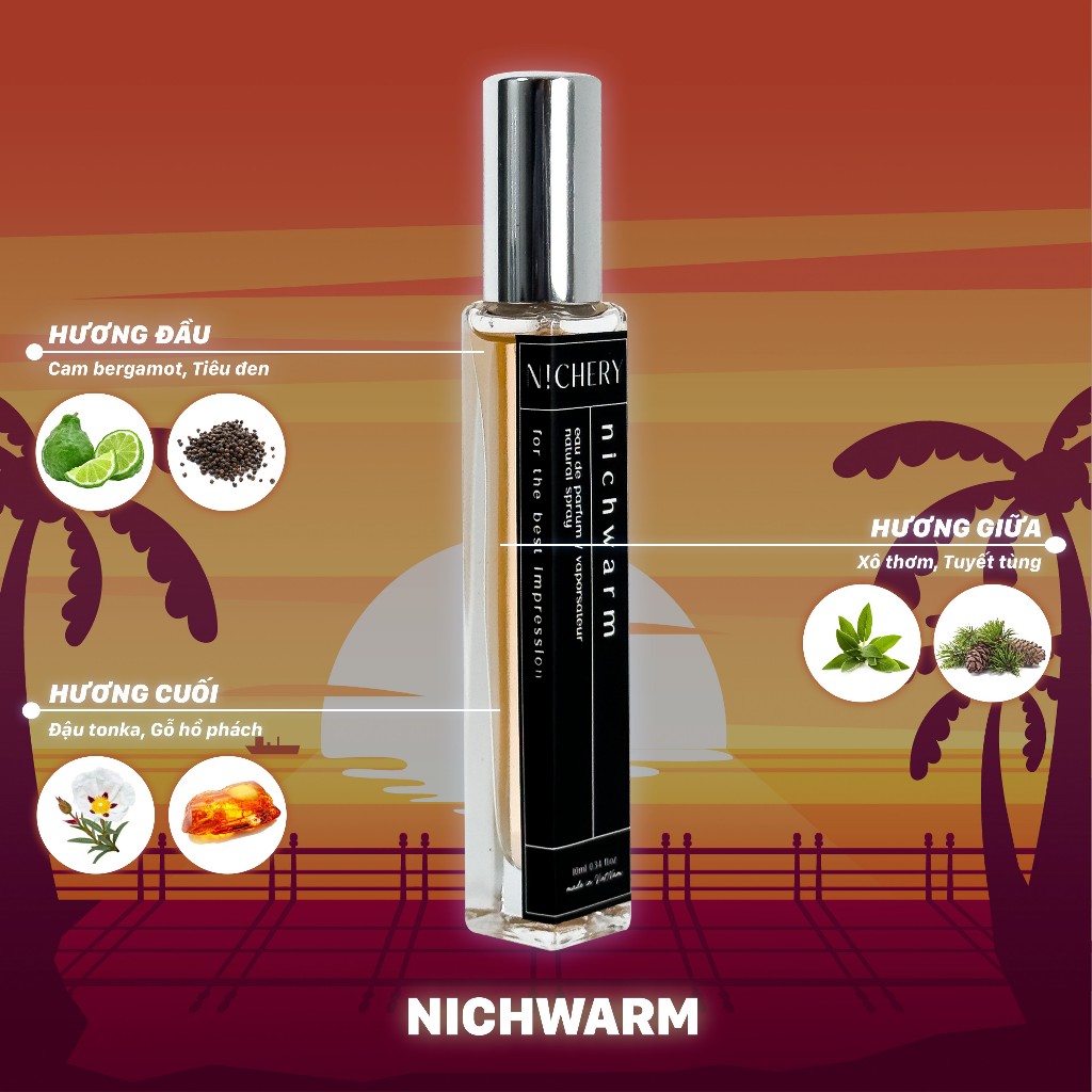Combo nước hoa Nichery hương thơm phong cách quý ông cao cấp chính hãng dạng xịt chai 10ml