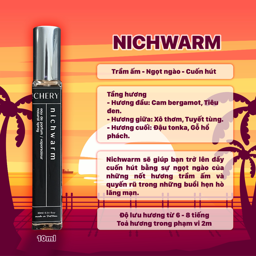 Combo nước hoa Nichery hương thơm phong cách quý ông cao cấp chính hãng dạng xịt chai 10ml