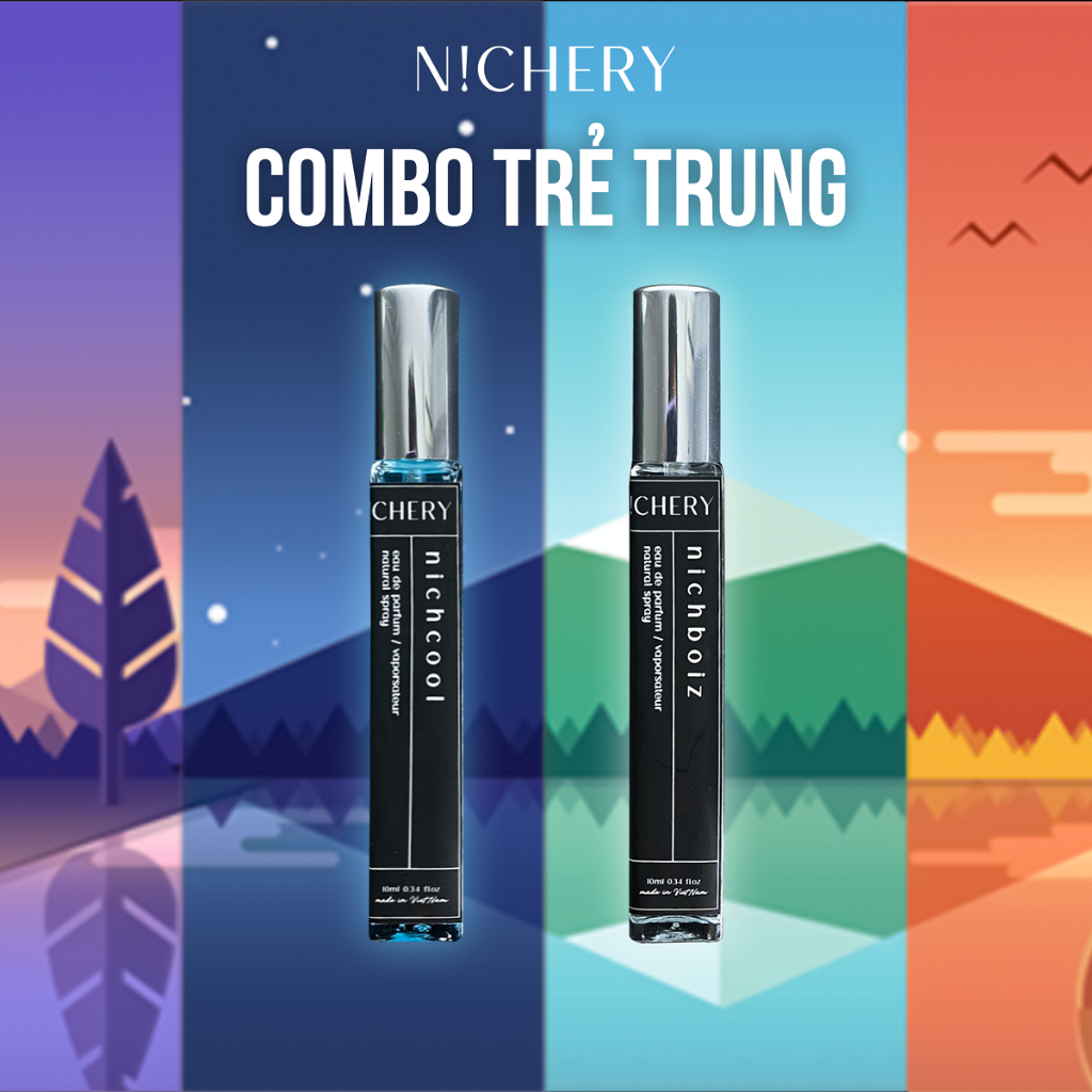 Combo nước hoa Nichery hương thơm phong cách trẻ trung cao cấp chính hãng dạng xịt chai 10ml