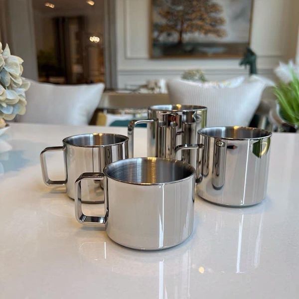 Ly Cốc Inox 2 Lớp  Có Quai, Ly Inox Cao Cấp