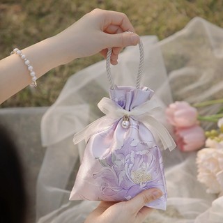IK Túi Dây Rút Năm Mới Túi Cầm Tay Thắt Nơ Ruy Băng Túi Đỏ May Mắn X06