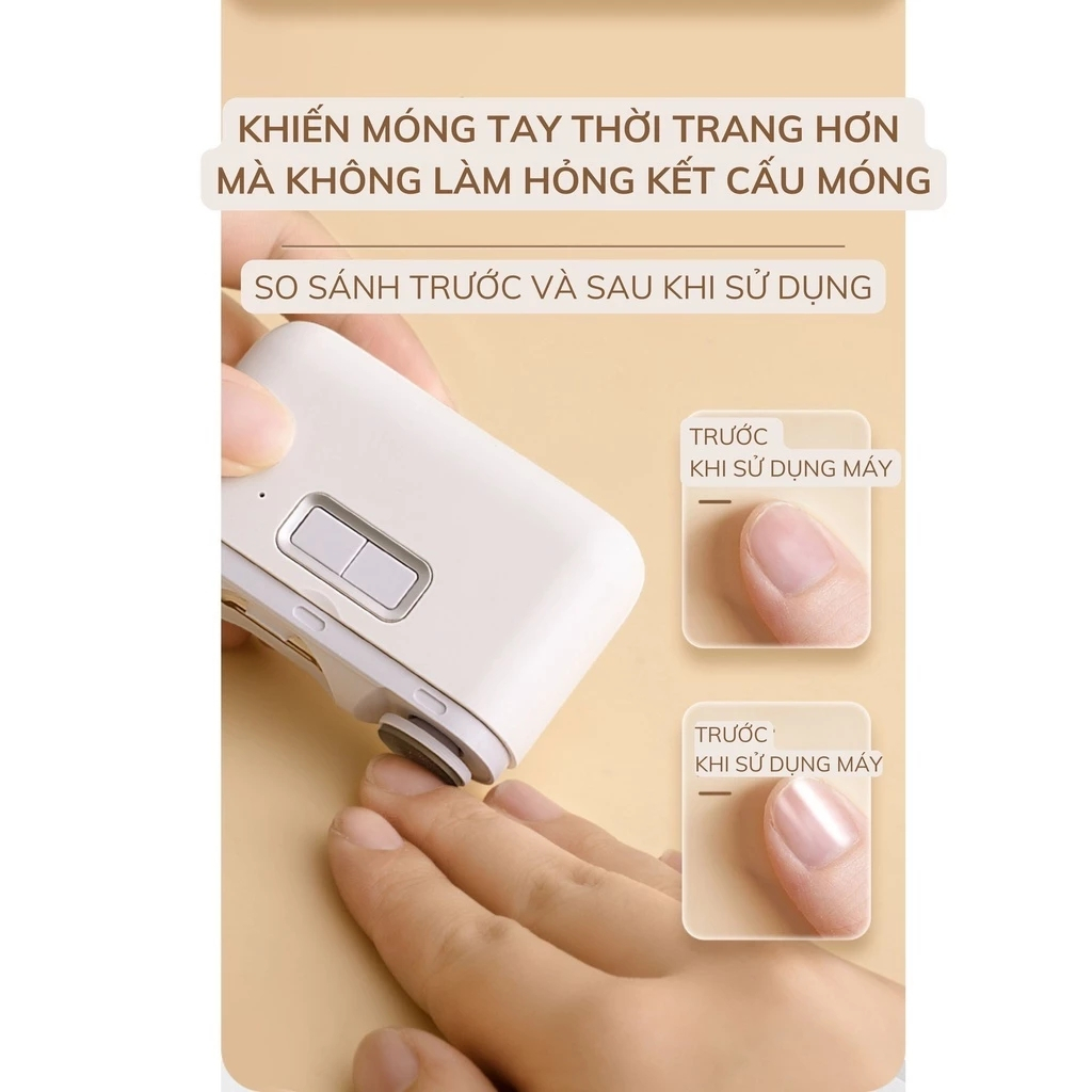 Máy Cắt Móng Tay Điện Tự Động Có Đèn Led Ban Đêm, Cắt và Mài Móng An Toàn Tiện Lợi