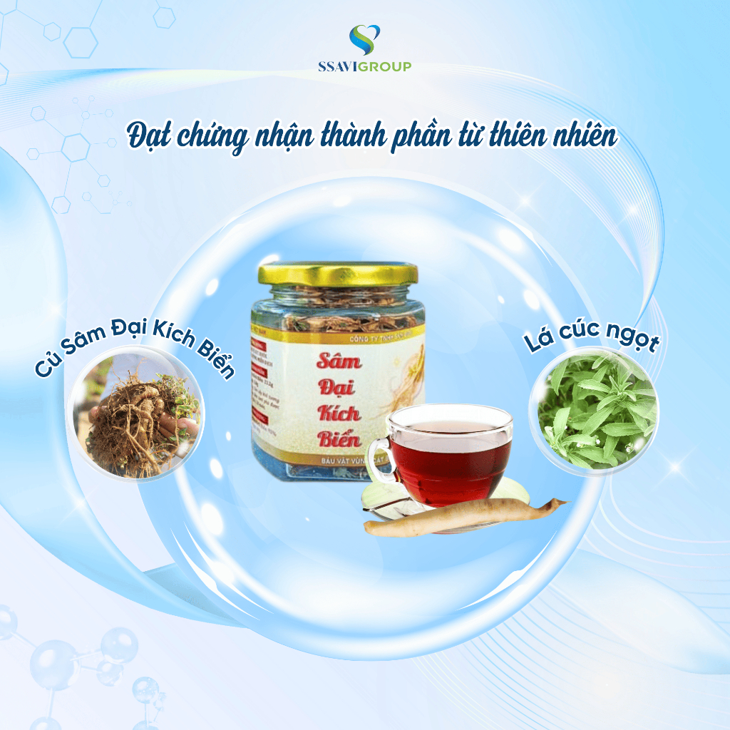 Trà sâm bảo vệ tim mạch giảm mỡ  tăng cường miễn dịch trà sâm sấy khô thành phần Sa Sâm Việt [1 lọ 25g ]