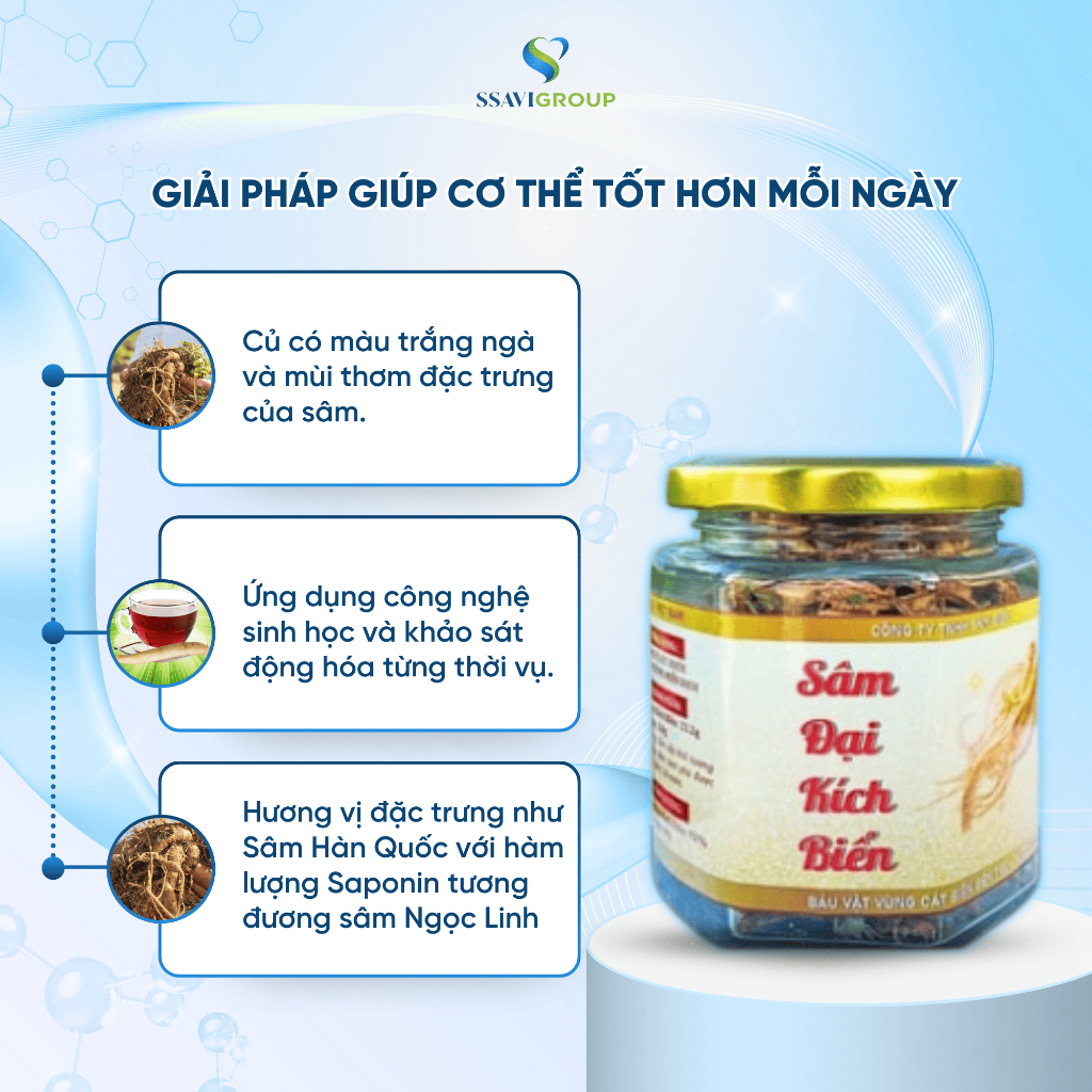 Trà sâm bảo vệ tim mạch giảm mỡ  tăng cường miễn dịch trà sâm sấy khô thành phần Sa Sâm Việt [1 lọ 25g ]
