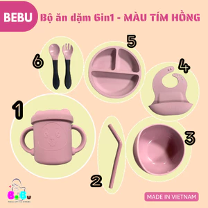 Bộ ăn dặm BeBu Silicon Cao cấp cho bé (2 màu)