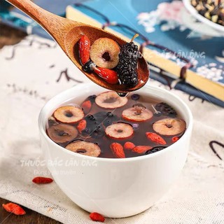 Trà bổ máu ích huyết mix sẵn, trà thảo mộc ngũ vị gồm: táo đỏ, dâu tằm, hắc kỳ tử, kỳ tử, đường phèn