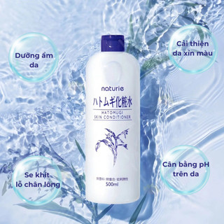 Nước Hoa Hồng Dưỡng Ẩm Chiết Xuất Hạt Ý Dĩ Naturie Hatomugi Toner Giúp Cấp Ẩm Sâu Cân Bằng Da Nhật Bản (500ml)