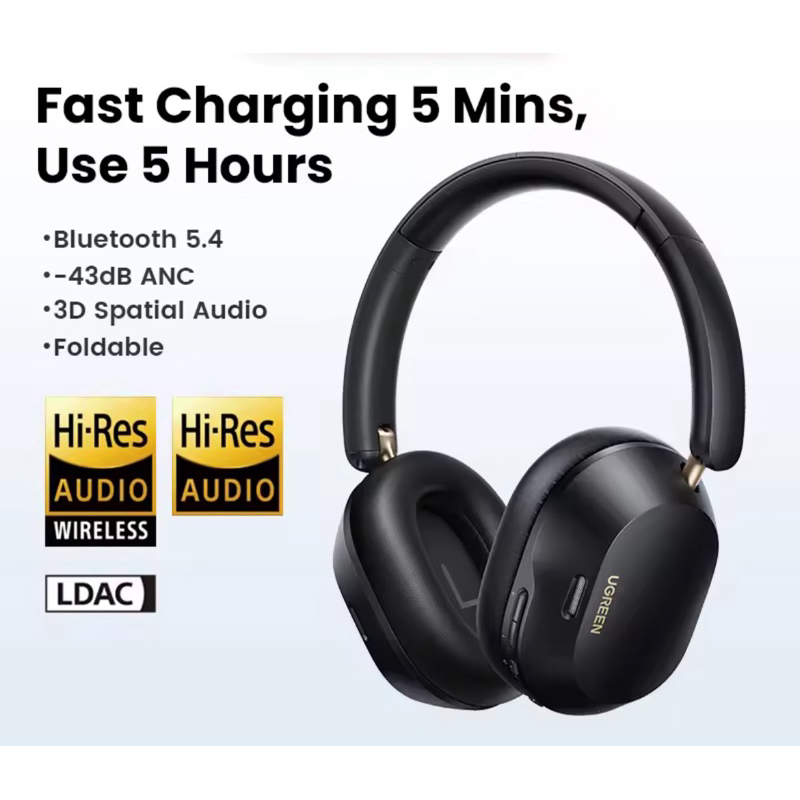 Tai nghe Bluetooth Ugreen Hitune Max5c | Hybrid ANC | Kết nối 2 thiết bị | Âm thanh 3D ( Max 5C )