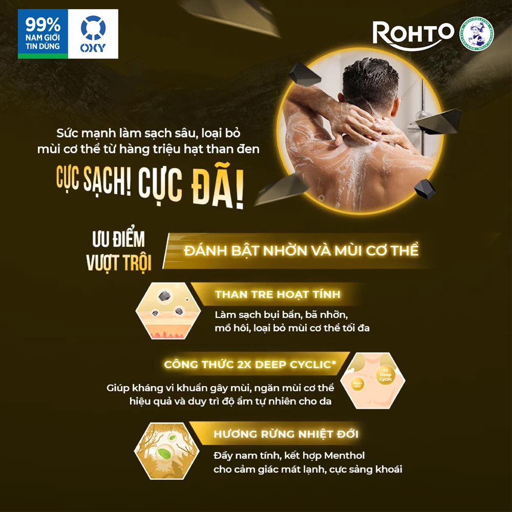 Ảnh Sữa tắm cho nam sạch sâu, khử mùi cơ thể Oxy Deep Shower 500ml 3