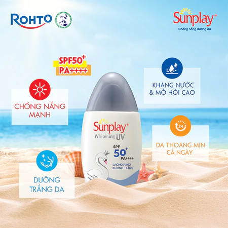 Kem chống nắng Sunplay dưỡng trắng da, dạng sữa Sunplay Whitening UV SPF 50, PA++++ 30g