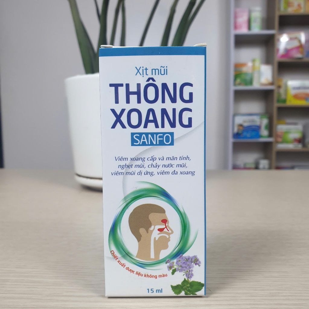 Xịt mũi THÔNG XOANG SANFO hỗ trợ viêm xoang, viêm mũi dị ứng, bình xịt 15ml