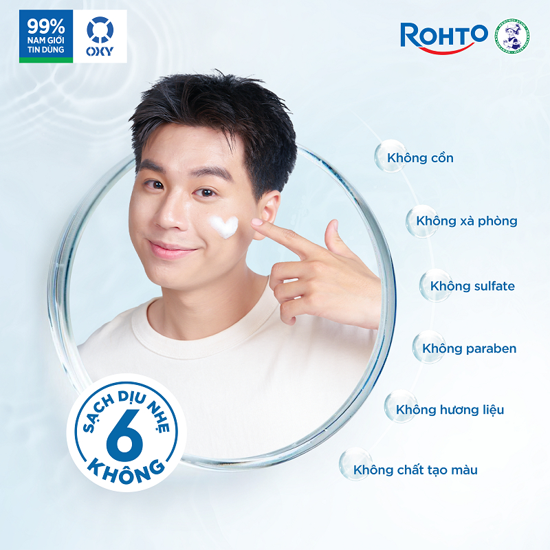 Ảnh Sữa rửa mặt cho nam Oxy sạch dịu nhẹ, kiềm dầu dạng kem Oxy Oil Acne Wash 100g 3