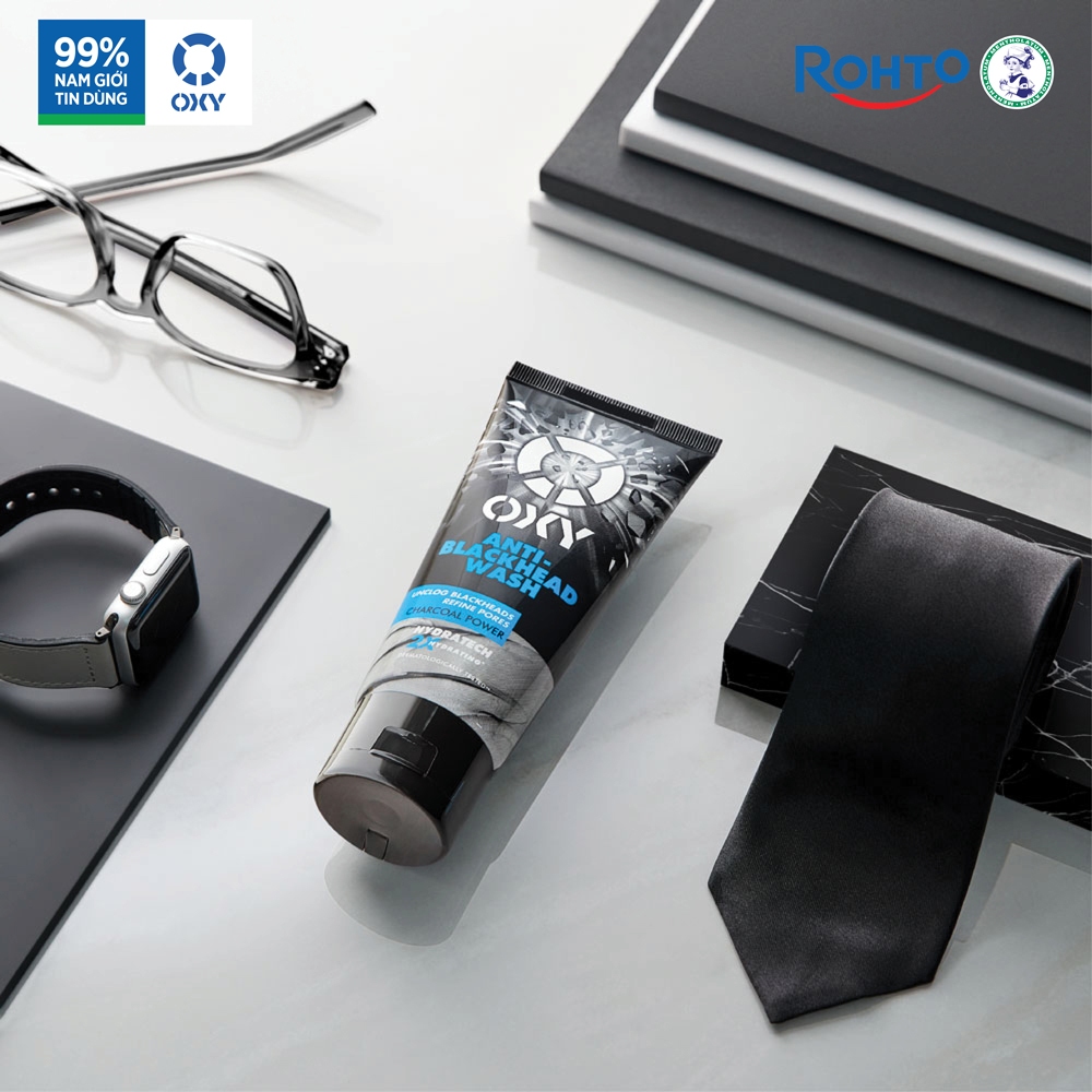 Ảnh Sữa rửa mặt cho nam Oxy sạch tế bào chết, giảm mụn đầu đen, dạng kem Oxy Anti-Blackhead Wash 100g 3