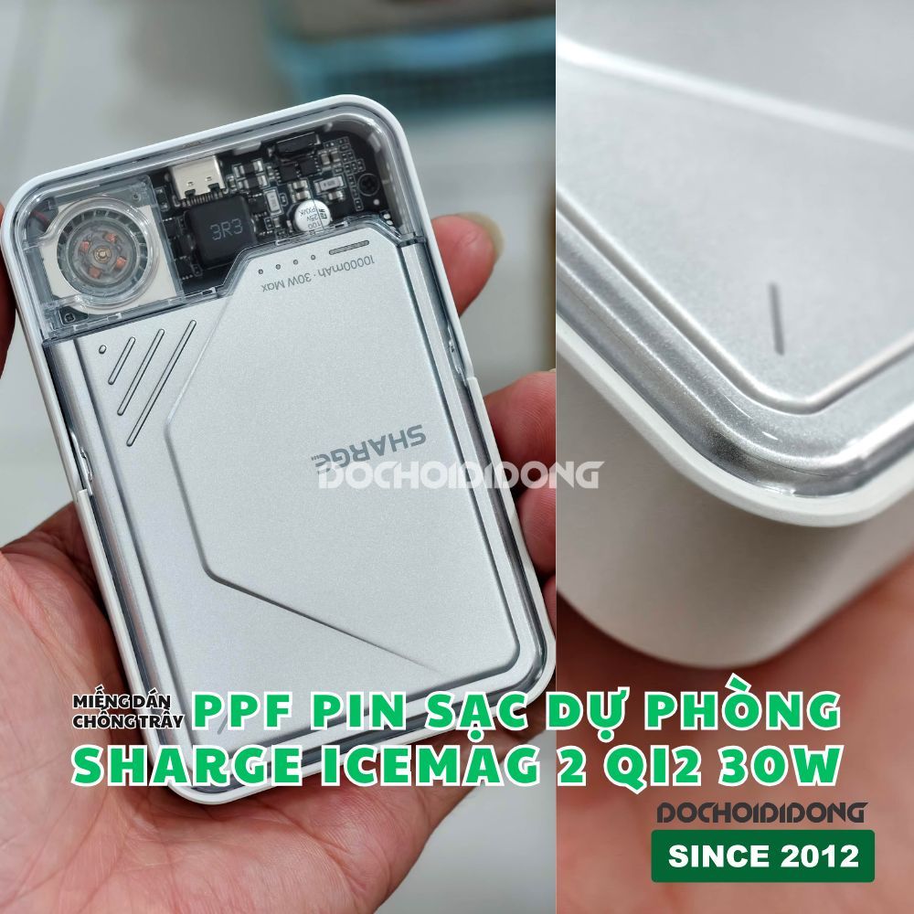 Miếng dán PPF Pin Sạc Dự Phòng Sharge ICEMAG 2 Qi2 30W bóng chống trầy ...