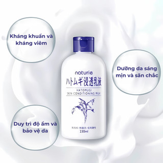Sữa Dưỡng Ẩm Chiết Xuất Hạt Ý Dĩ Naturie Hatomugi Kem Dưỡng Ý Dĩ Dưỡng Da Mềm Mịn, Làm Mờ Nếp Nhăn Nhật Bản (230ml)
