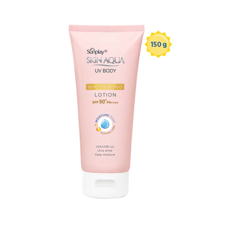 Kem chống nắng body Skin Aqua dưỡng trắng dùng hàng ngày Sunplay Skin Aqua UV Body Whitening Lotion SPF 50+ PA++++ 150g