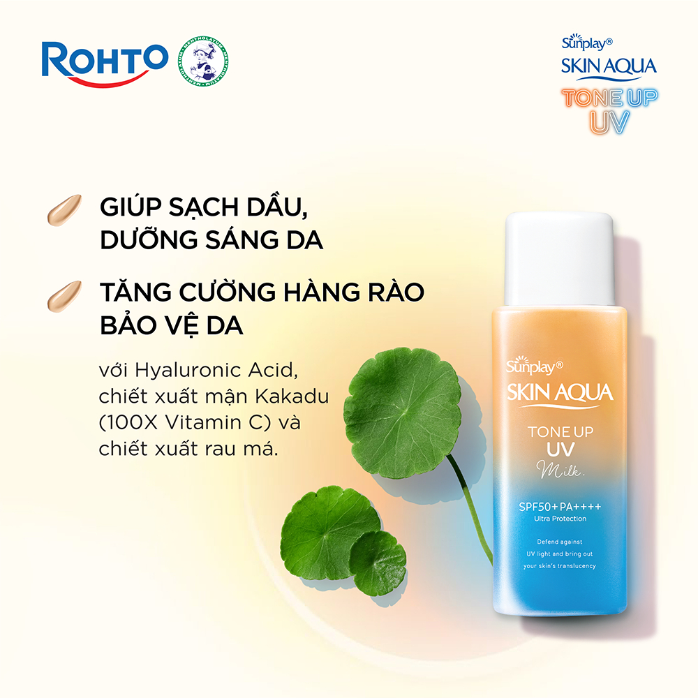 Ảnh Kem chống nắng nâng tông mọi tông da dạng sữa Sunplay Skin Aqua Tone Up UV Milk Latte Beige SPF 50+ PA++++ 50g 3