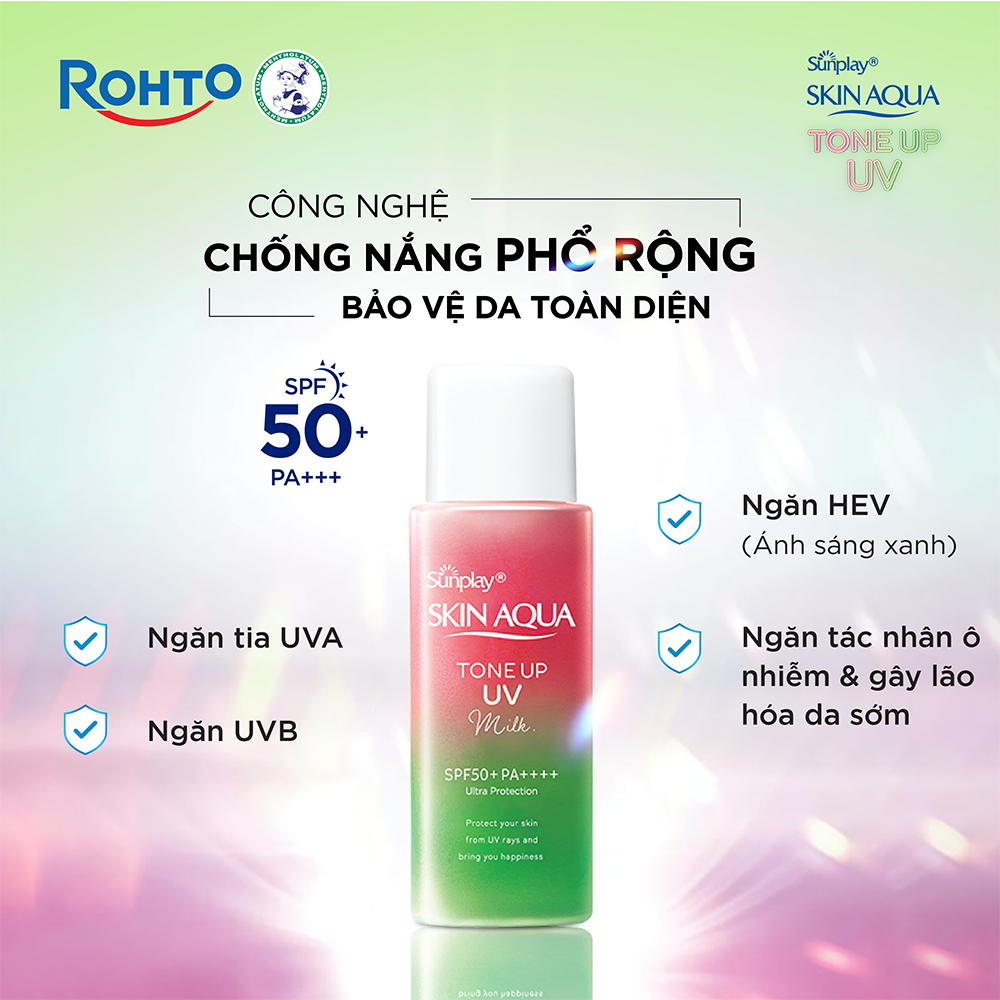 Ảnh Kem chống nắng nâng tông da tái xanh dạng sữa Sunplay Skin Aqua Tone Up UV Milk Rose SPF 50+ PA++++ 50g 1