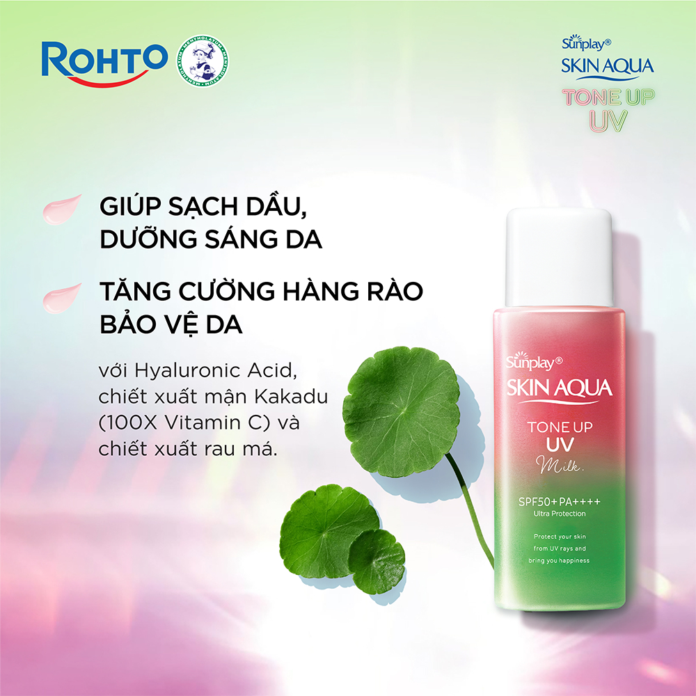 Ảnh Kem chống nắng nâng tông da tái xanh dạng sữa Sunplay Skin Aqua Tone Up UV Milk Rose SPF 50+ PA++++ 50g 3