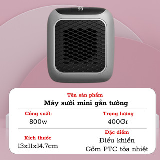Máy Sưởi Mini Nhật Treo Tường Công Suất 800W - Kèm Remote Điều Khiển Từ xa  2025