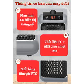 Máy Sưởi Mini Nhật Treo Tường Công Suất 800W - Kèm Remote Điều Khiển Từ xa  2025