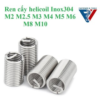 (INOX304) 50 cái Ren cấy Helicoil inox 304 M2-M10