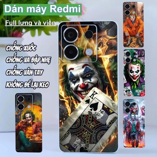 Miếng dán Skin Mặt lưng sau full viền Xiaomi Redmi Note 13 Pro 5G , 12 Turbo ,K70 Pro , K40 Pro K50 , K60 , Turbo 3