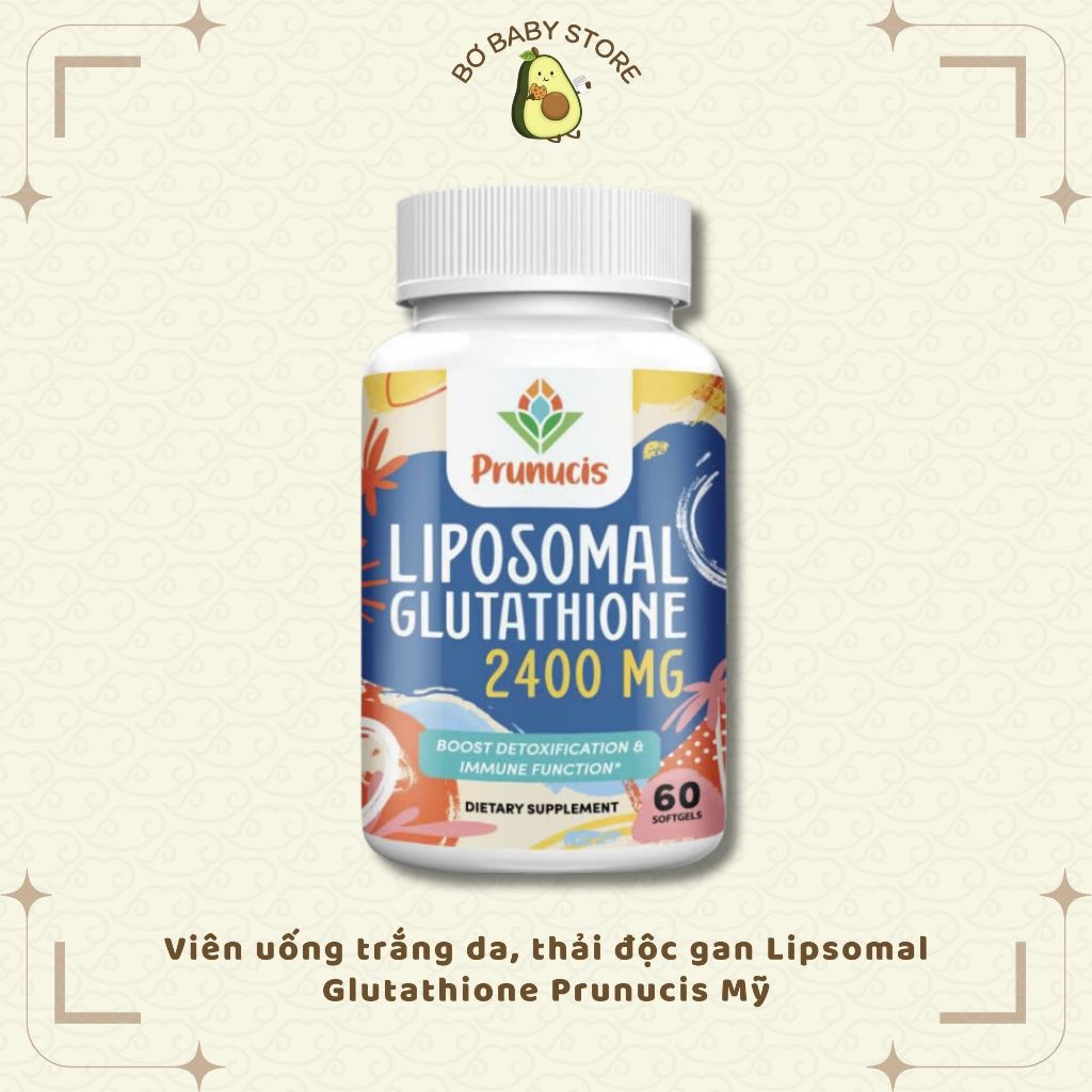 Vin ung dng trng da, m nm,m nu,tn nhang v thi c gan Prunucis  Lipsomal Glutathione 2400mg M (Air- Bill) | Shopee Vit Nam
