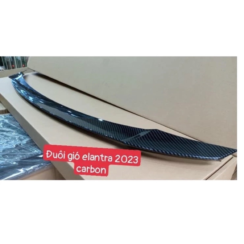 Đuôi gió liền cốp xe Hyundai Elantra 2023-2026, Đuôi cá thể thao HÀNG Nhựa Carbon ABS cao cấp
