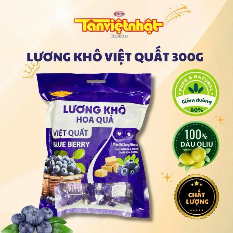 Combo 3 gói lương khô mini (300gr/1 gói) Vị Việt quất- Lương khô Mini ...
