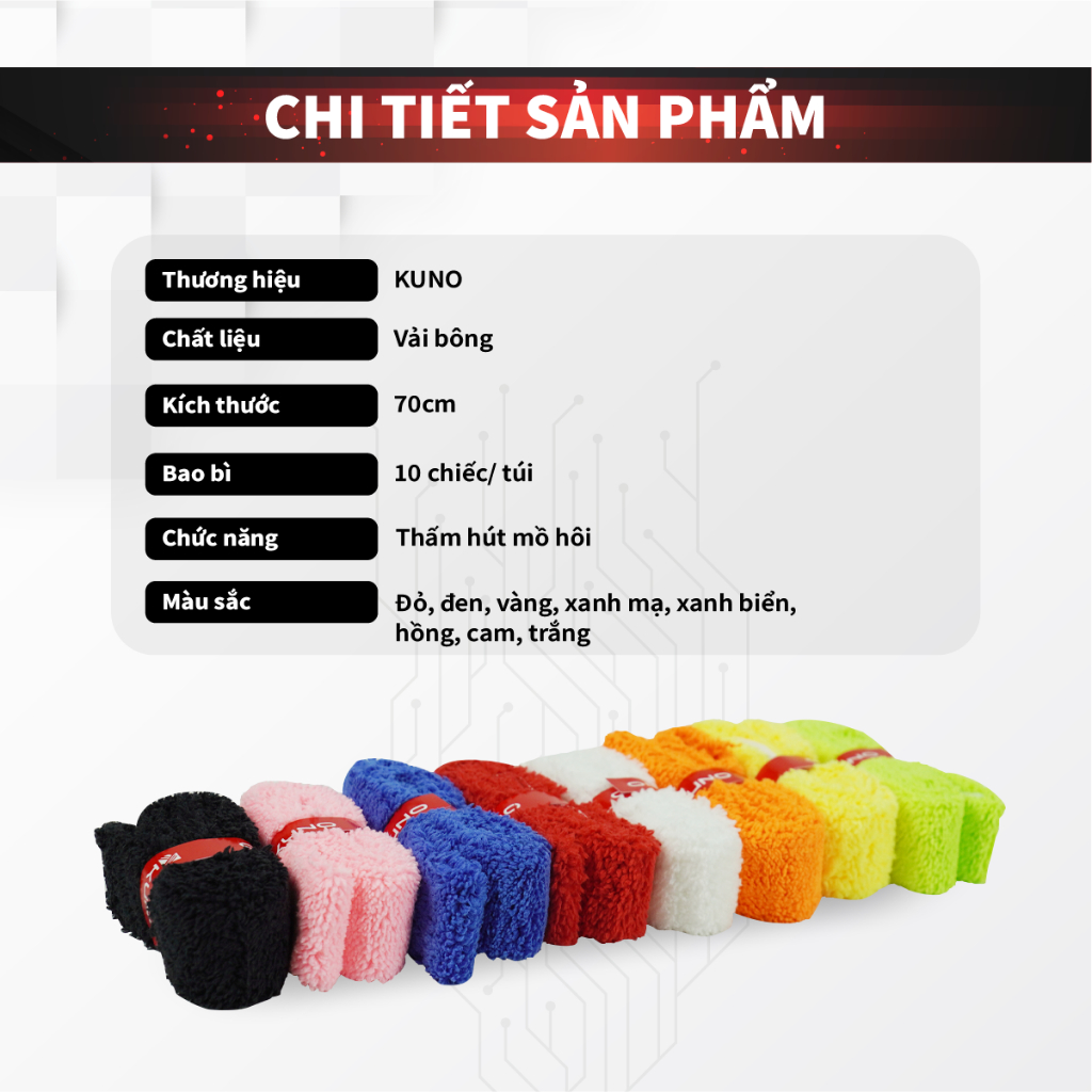 Ảnh Quấn Cán Vải Vợt Pickleball QV10 KUNO Chống Trơn Trượt, Cuốn Cán Vợt Chính Hãng Chất Lượng Tốt 1
