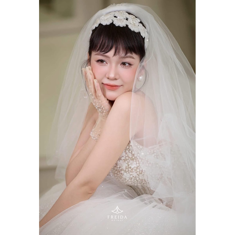 🦩🦩🦩BỜM TÓC HOA REN CÔ DÂU XINH|phukiencuoiyenlinh