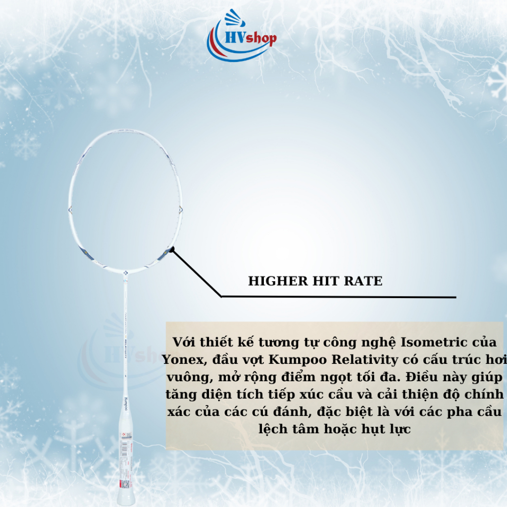 Vợt cầu lông - Vợt Kumpoo Relativity chính hãng, tặng cước căng sẵn, bao đơn và quấn cán - HVShop
