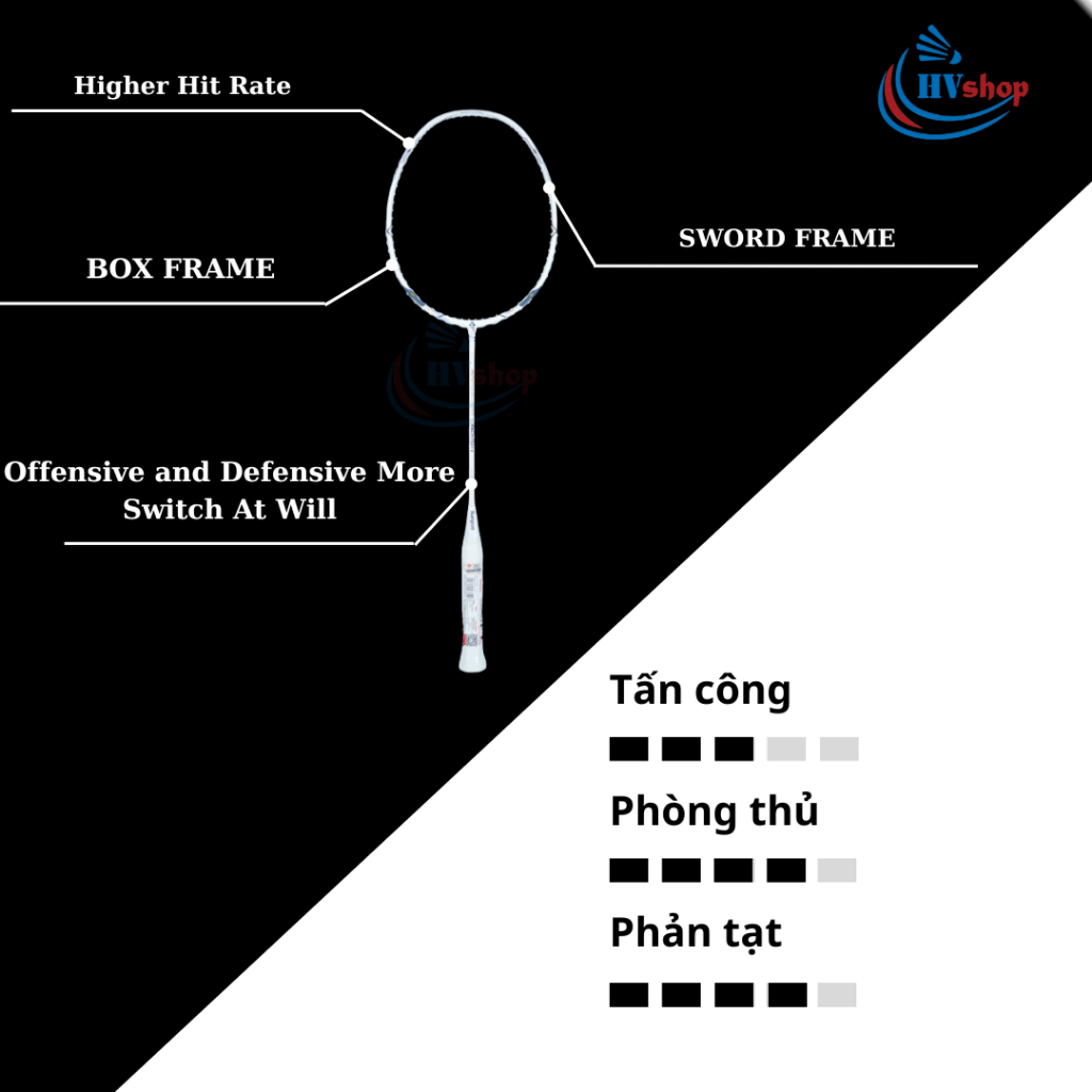 Vợt cầu lông - Vợt Kumpoo Relativity chính hãng, tặng cước căng sẵn, bao đơn và quấn cán - HVShop