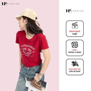 Áo Thun Form Ôm Cổ Tròn Tay Ngắn JP FASHION Chất Thun Co Dãn Mát Nhẹ, áo thun tay ngắn form slim 10209785