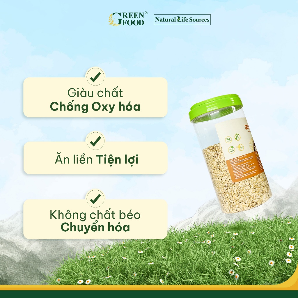 Ảnh Yến mạch Chile JUST OATS nguyên chất cán mỏng | Hộp 800g 1