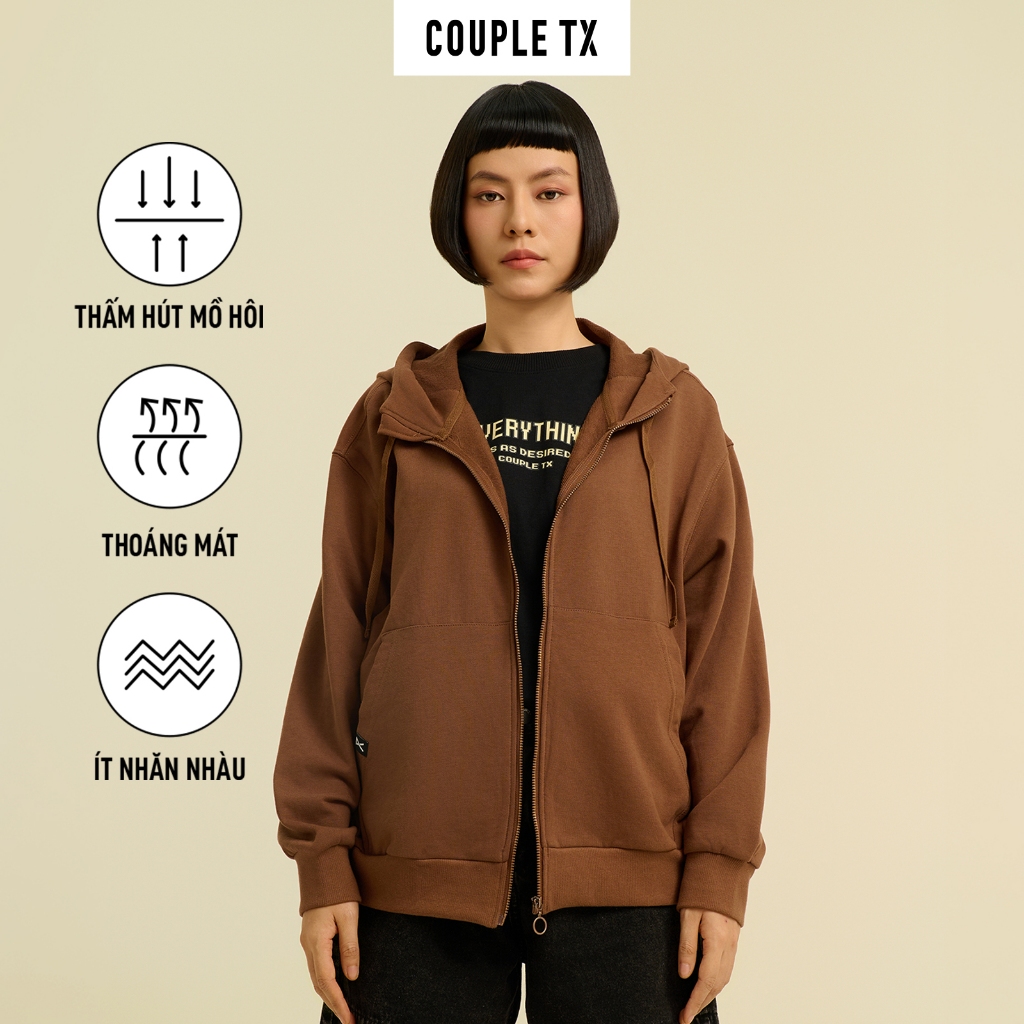 Ảnh Áo Khoác Chống Nắng Nữ Couple TX Thun Chân Cua In Nhũ Nổi Special Play Logo Form Relax WOK 2060 3