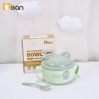 Bát inox 304 Misan kèm thìa và nắp đậy tiện lợi cho bé