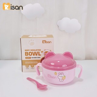 Bát inox 304 Misan kèm thìa và nắp đậy tiện lợi cho bé