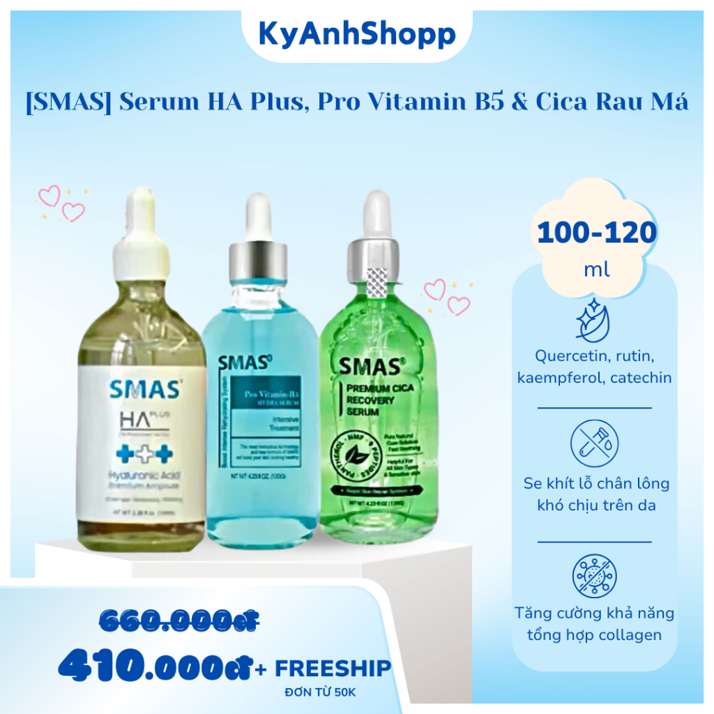 [SMAS] Serum HA Plus Siêu Cấp Ẩm, Pro Vitamin B5 Phục Hồi Da & Cica Rau ...