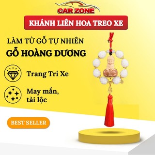 Khánh Treo Xe Ô Tô Phong Thủy LIÊN HOA PHẬT - 1 VÒNG Làm Bằng Gỗ Hoàng Dương - Mang Lại May Mắn, Tài Lộc